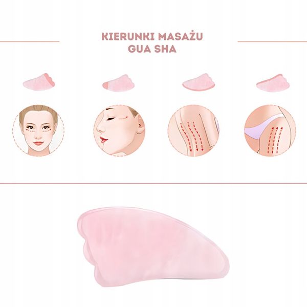 ROLLER WAŁEK KWARCOWY DO TWARZY + KAMIEŃ GUA SHA DO MASAŻU TWARZY I CIAŁA zdjęcie 5