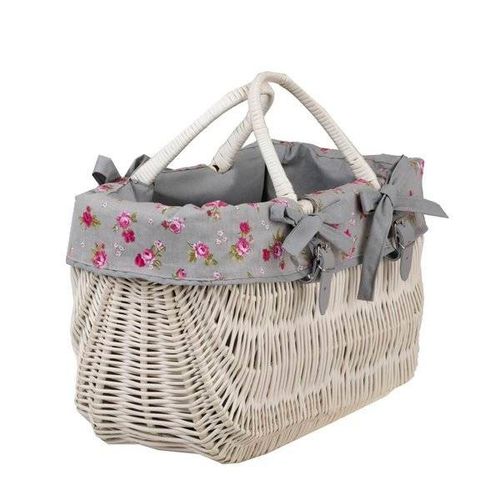 Wiklinowa Wybielana Torba na Rower Kosz na Rower z Obszyciem 43x21 H27/35 cm na Arena.pl