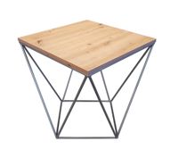 Stolik kawowy druciany LOFT Industrial dąb craft/szary