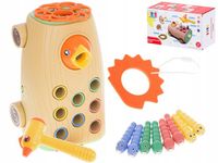 GRA MAGNETYCZNA NAKARM PTASZKA MONTESSORI LED GŁODNY DZIĘCIOŁ ZŁAP ROBACZKA