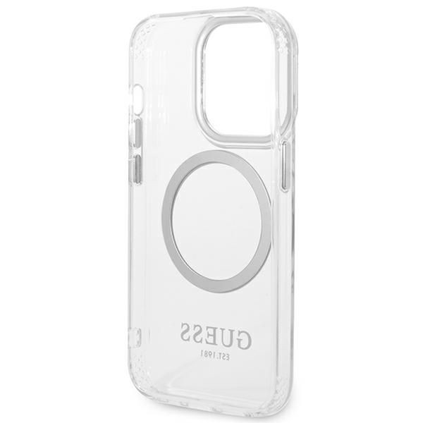 Etui Guess do iPhone 14 Pro, Srebrny, MagSafe zdjęcie 7
