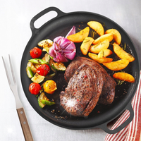 Patelnia Żeliwna na Gaz Indukcję Grill Ognisko do Piekarnika Talerz 35 cm