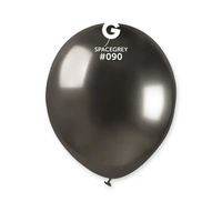 Balony shiny srebrny ciemny grafitowy #090, 12 cm 100 szt.