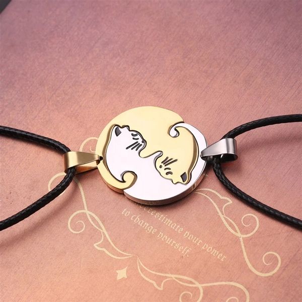 Yin Yang Równowaga Przyjaźn dla Par Przyjaciól Kot zdjęcie 3