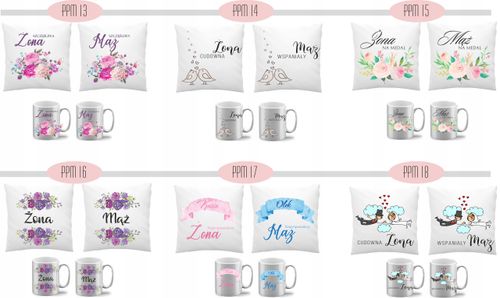 Prezent dla rodziców Mąż i Żona Poduszka kubek na Arena.pl