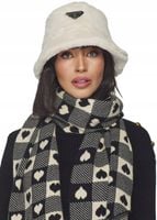 CZAPKA DAMSKA futrzana na zimę zimowa ciepła z futerkiem bucket jasny beż