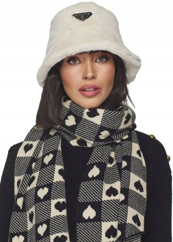 CZAPKA DAMSKA futrzana na zimę zimowa ciepła z futerkiem bucket jasny beż na Arena.pl