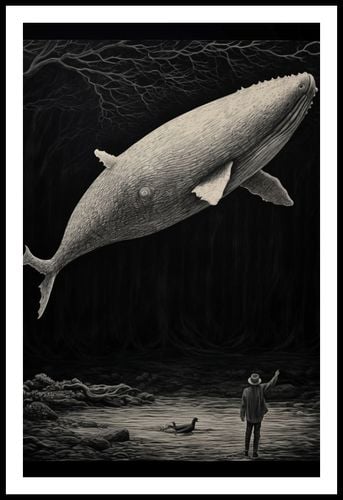 Plakat 53x81cm Biały Wieloryb na Arena.pl