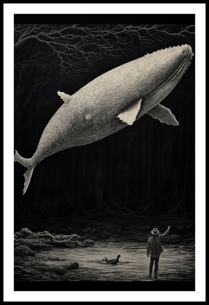 Plakat 53x81cm Biały Wieloryb zdjęcie 3