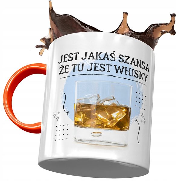 Kubek Pomarańczowy Śmieszny Jest Jakaś Szansa Z Nadrukiem Ze Zdjęciem zdjęcie 1