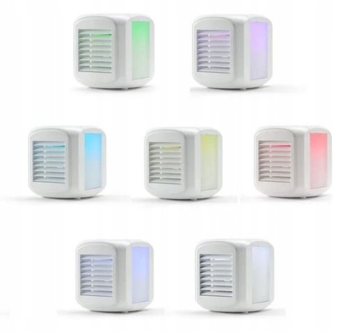 PRZENOŚNY KLIMATYZATOR NAWILŻACZ Powietrza WENTYLATOR LAMPKA 7 KOLORÓW LED na Arena.pl