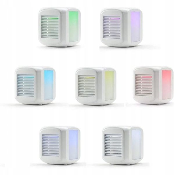 PRZENOŚNY KLIMATYZATOR NAWILŻACZ Powietrza WENTYLATOR LAMPKA 7 KOLORÓW LED zdjęcie 10