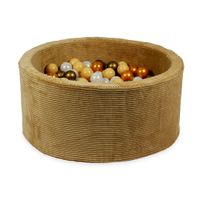 Suchy basen 90x40 Velvet sztruks piaskowy z piłeczkami 300 szt.(beżowe, złote, opalizujące, stare złoto)
