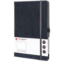 notes w formacie a5 w szarym kolorze, wyposażony w gumkę