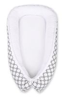 Kokon niemowlęcy dwustronny kojec otulacz Premium BOBONO- kółeczka szare