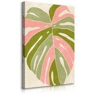 Obraz Do Sypialni Pastelowy Liść Monstaera Natura Styl Boho 20cm x 30cm