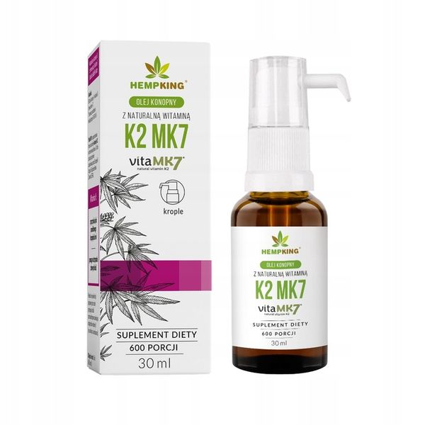 Witamina K2 MK7 w oleju konopnym 30 ml Hemp King zdjęcie 1