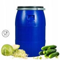 BECZKA PLASTIKOWA 60 L DO KISZENIA KAPUSTY NA WODĘ DESZCZÓWKĘ Z OBEJMĄ NOWA