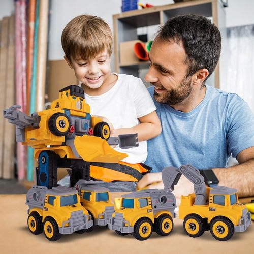 AUTA BUDOWLANE DO MONTAŻU ROBOT TRANSFORMACJA ŚRUBOKRĘT 5W1 SPYCHACZ na Arena.pl