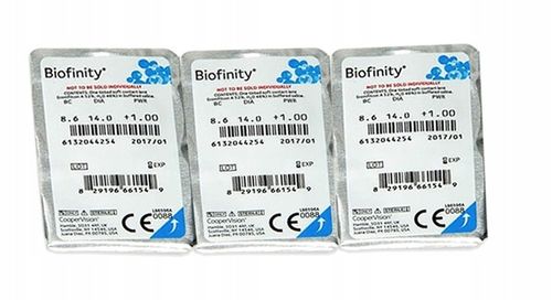 Soczewki miesięczne Biofinity, 6 szt. -2.00 na Arena.pl