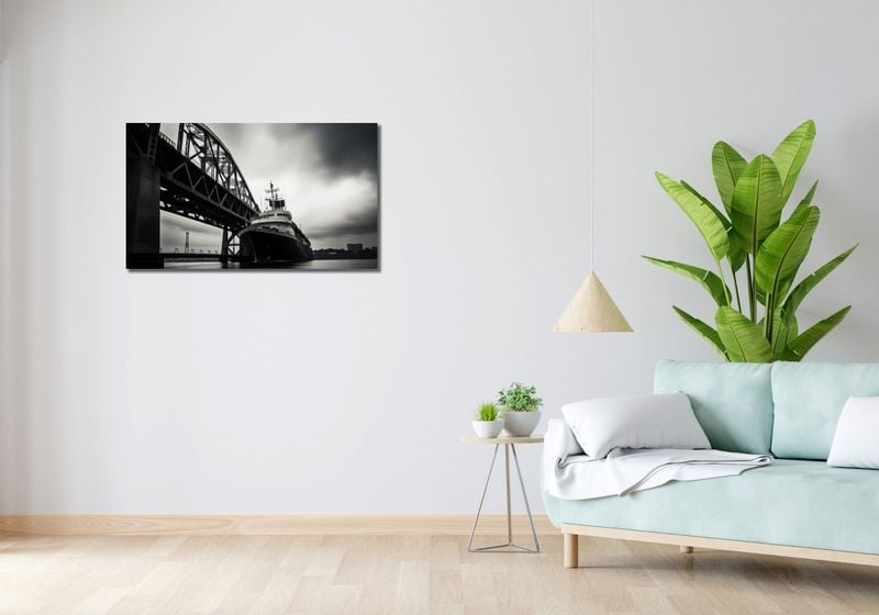 Obraz 90x50cm Statek przy Moście zdjęcie 2