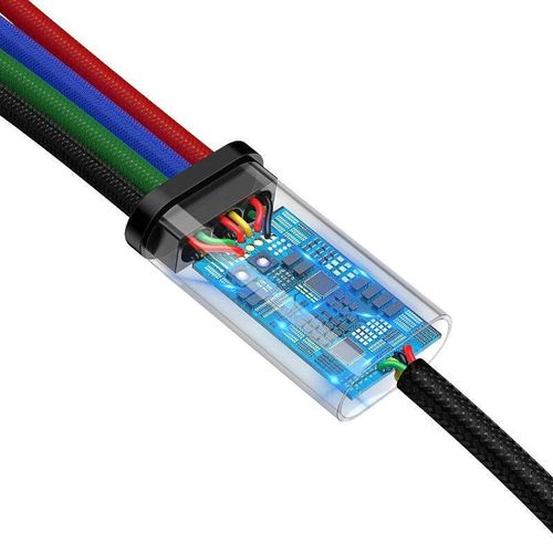 kabel usb baseus fast 4w1 2xusb-c / lightning / micro 3,5a 1.2m (czarny) na Arena.pl
