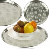 TACA OKRĄGŁA DO SERWOWANIA STAL NIERDZEWNA KUCHENNA KELNERSKA BAROWA 30 CM