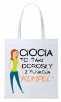 Dla Cioci Cioteczki Torba Eco Biała Shopper Z Nadrukiem Ze Zdjęciem