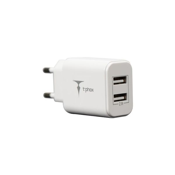 ŁAD SIEC T-PHOX POCKET CHARGER 2xUSB 2.1A WHITE zdjęcie 1