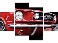 120CM 80CM ZEGAR 4 ELEM RED MUSTANG Y OBRAZ ŚCIENNY