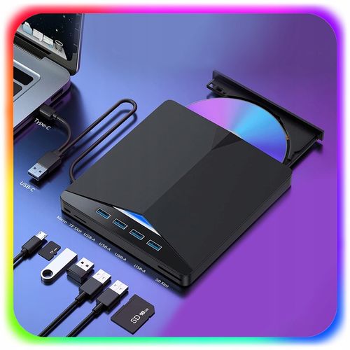 NAPĘD ZEWNĘTRZNY CD DVD ODTWARZACZ PŁYT PRZENOŚNY NAGRYWARKA HUB USB-C 3.0 na Arena.pl