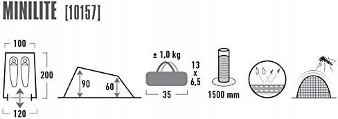 Namiot kempingowy dla 2 osób, lekki 1,0 kg, mały rozmiar po spakowaniu na Arena.pl