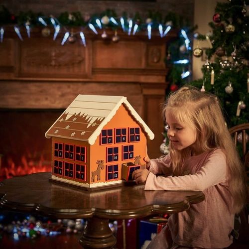 KALENDARZ DREWNIANY ADWENTOWY DOMEK OZDOBA ŚWIĄTECZNA na Arena.pl