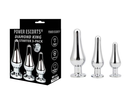 diamond king 3 - butt plug 3 pack set white stone na Arena.pl