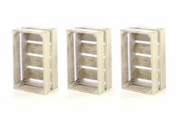 Zestaw drewnianych skrzynek VINTAGE DIVERO - 3 szt. Kolor biały