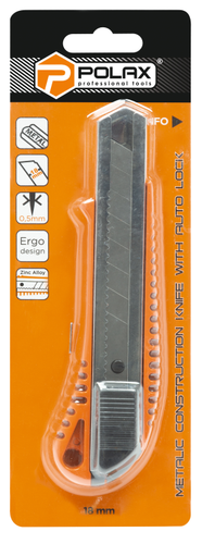 NÓŻ BUDOWLANY METALOWY Z AUTOMATYCZNĄ BLOKADĄ I OSTRZE SEGMENTOWE 18 MM na Arena.pl