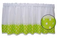 Zazdrostka bawełniana firana kuchenna zielona wiosenna grochy 150 x 60 cm