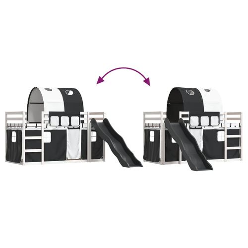 Łóżko na antresoli, ze zjeżdżalnią i zasłonkami, 90x190 cm na Arena.pl