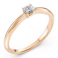 pierścionek z różowego złota 585 z diamentem (brylantem) 0,2 ct lab