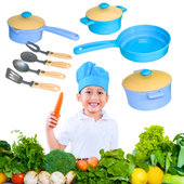 Duży Zestaw Kuchenny Garnki Naczynia Patelnia 11El 4432