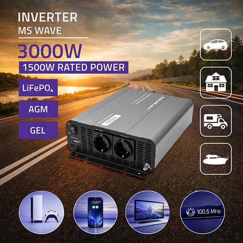 Qoltec przetwornica 12V/230V 1500W MS na Arena.pl