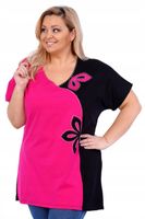 TUNIKA damska 2XL z kwiatem i cyrkoniami