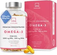 Omega 3 + Witamina E 120 kaps 1000 EPA 500 DHA Zdrowe Serce Mózg AAVALABS