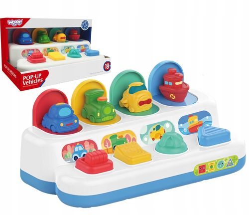 Zabawka Edukacyjna Wyskakujące Pojazdy POP-UP Interaktywne Autka Statek na Arena.pl