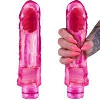 POKAŹNY WIBRATOR ŻELOWY Gruby Penis, Wielkie Dildo RÓŻOWY