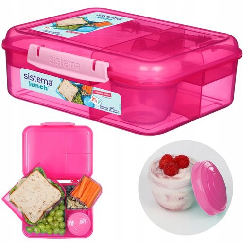 LUNCH BOX ŚNIADANIÓWKA SISTEMA POJEMNIK BOX BENTO 1650ml Z PRZEGRÓDKAMI SOS na Arena.pl