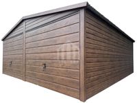 Garaż blaszany 6x5m - 2x brama uchylna - okno - dach dwuspadowy  SO130