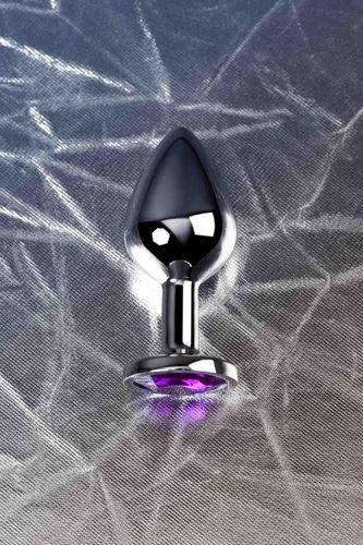 silver anal plug toyfa metal,with a amethyst colored gem na Arena.pl