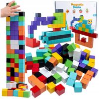 KLOCKI MAGNETYCZNE KONSTRUKCYJNE 3D KOSTKI SZEŚCIANY KOLOROWE MAGNESY 96