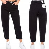 829_Spodnie jeans damskie M.Sara Balloon wysoki stan Czarne - M/38